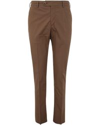 PT01 - Seersucker Trousers With Drawstring - Lyst