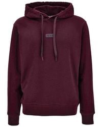 Versace Jeans Couture - Burgundy Cotton Hoodie With Logo - Lyst