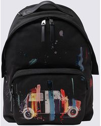 Paul Smith Synthetic Printed Zip-up Backpack in Black for Men | Lyst