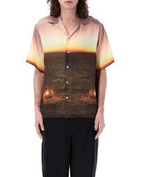 MSGM - Bowling Shirt Safari Print - Lyst