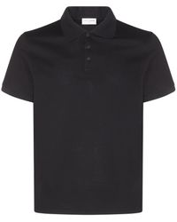 Saint Laurent - Black Cotton Polo Shirt - Lyst