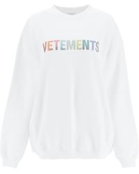 Vetements Multicolor Crystal Logo Sweatshirt - White