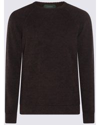 Zanone - Brown Wool Blend Sweater - Lyst