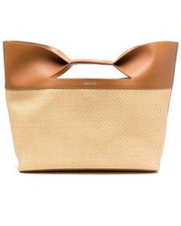McQueen - The Bow Straw Large Tote - Lyst