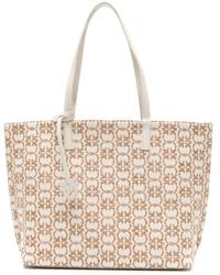 Pinko - Carrie Shopping Bag With All-Over Logo - Lyst