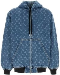 Marine Serre - Denim Bomber Jacket - Lyst