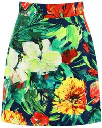Dolce & Gabbana - Bloom Print Brocade Miniskirt - Lyst