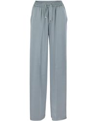 Herno - Satin Trousers With Elasticated Waistband - Lyst
