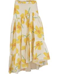 Marni - Ramie Skirt With Orchid Print - Lyst