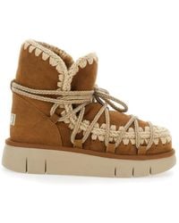 Mou - Ankle Boots With Lace Closure And Tassel Detail - Lyst
