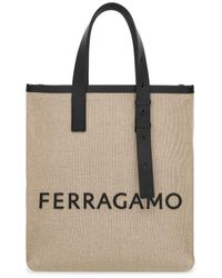 Ferragamo - Logo Canvas Tote - Lyst
