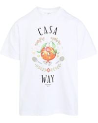 CASABLANCA - Cotton T-Shirt With Agraphic Print - Lyst
