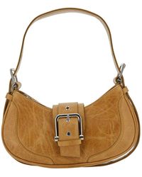 OSOI - 'hobo Brocle' Brown Shoulder Bag In Hammered Leather Woman - Lyst