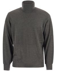 Brunello Cucinelli - Lightweight Turtleneck Sweater In Cashmere And Silk - Lyst