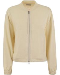 Peserico - Cotton And Linen Zipped Sweatshirt - Lyst