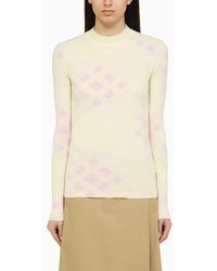 Burberry - Check Pattern Sweater - Lyst