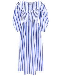Ganni - Striped Smock Dress - Lyst