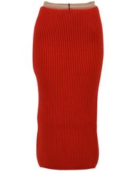 Calvin Klein - Rib-knit Midi Skirt - Lyst