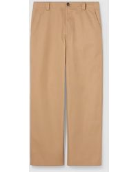 Gucci - Compact Cotton Twill Trousers With Web - Lyst