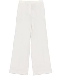 Calvin Klein - Linen Blend Wide Leg Pants - Lyst