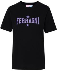 Chiara Ferragni - Black Cotton T-shirt - Lyst