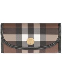 Burberry - Continental Wallet With Check Motif - Lyst