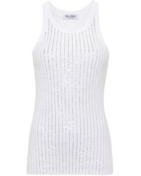 The Attico - Cotton Top With Applied Rhinestones - Lyst