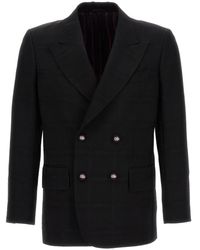 Etro - Check Double-Breasted Blazer - Lyst