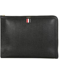 Thom Browne Black Leather Document Case for Men | Lyst