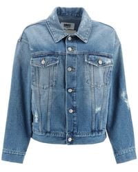 Padded Denim Jacket in Blue - MM 6 Maison Margiela