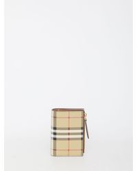 Burberry - Check Small Bifold Wallet - Lyst