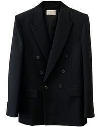 Saint Laurent - Wool Gabardine Cassandre Jacket - Lyst