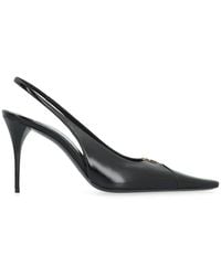 Saint Laurent - Babylone Breteuil Leather Slingback Pumps - Lyst
