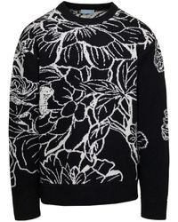 3.PARADIS - Knit Crewneck Sweater Flowers - Lyst