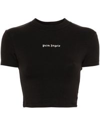 Palm Angels - Logo-Embroidered Cropped T-Shirt - Lyst