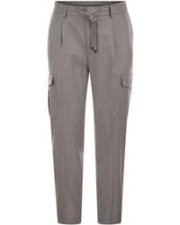 Peserico - Flannel Cargo Trousers - Lyst