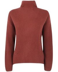 Kujten - "demi" Turtleneck Sweater With Back Slit Clothing - Lyst