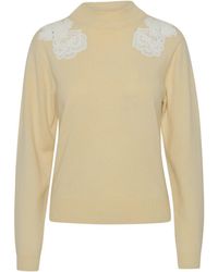 See By Chloé - Wool Blend Cream Sweater - Lyst