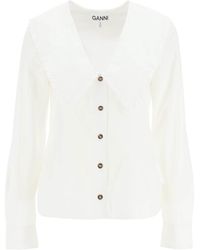 & Other Stories Peter Pan Collar Shirt in White | Lyst