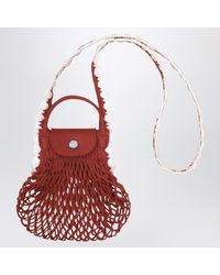 Longchamp - Xs La Pliage Mesh Bag In Terracotta Colour - Lyst