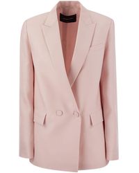 Fabiana Filippi - Double-breasted Jacket In Wool And Silk - Lyst