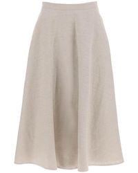 Valentino Garavani - Linen Canvas Skirt For Women - Lyst