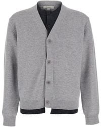 JW Anderson - Jw Anderson Cardigan With V-Neck And Layered Design - Lyst