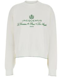 スウェット・トレーナー JACQUEMUS The Venice Logo Sweatshirt White Venice logo embroidered sweatshirt in white - Jacquemus