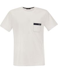 Fay - Cotton T-Shirt With Pocket - Lyst