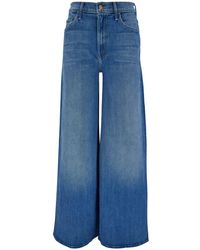 Mother - 'The Undercover' Light Wide Jeans With Branded Button - Lyst