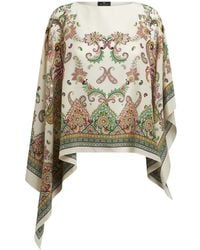 Etro - Silk Poncho - Lyst