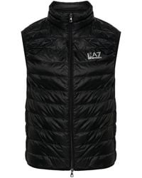 EA7 - Logo Down Vest - Lyst