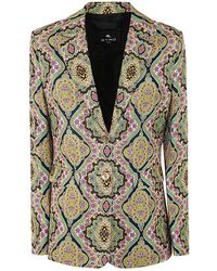 Etro - Printed Silk Twill Jacket Clothing - Lyst