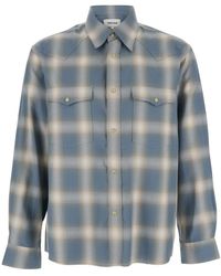 Tonywack - Light Shirt With Classic Collar And All-Over Check Motif - Lyst